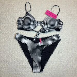 Betsy Johnson  Gingham Bikini Set Large